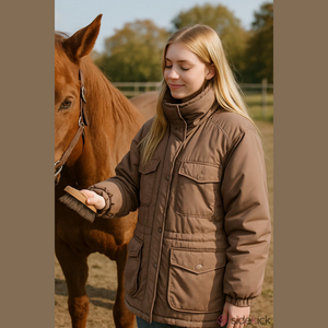 Vintage Totes Tan Puffer Jacket with Insulated Design Unisex Ski Jacket